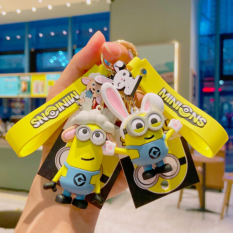 Zodiac Minions Genuine Keychain Wholesale Cartoon Small Doll Couple Bag Pendant Car Key Chain