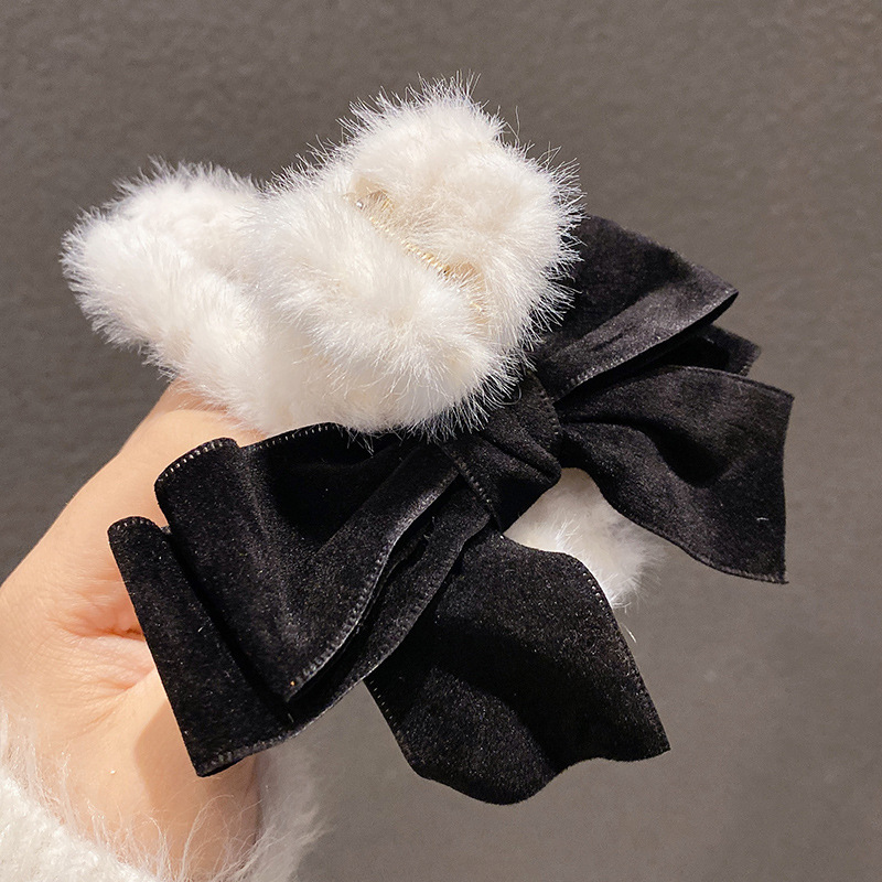 Estilo francés gran felpa clip de pelo de acrílico clip de tiburón Otoño e Invierno horquilla de alto grado versátil agarre del pelo updo tocado de pelo