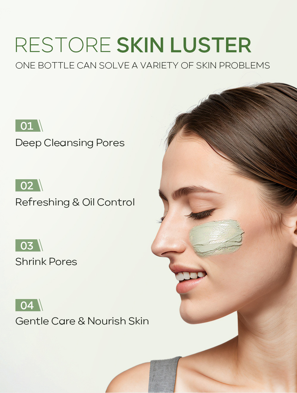 Cross-border QUIYUM Green Tea Solid Mask Stick 40g Hydrating and moisturizing smearing mud Mask manufacturer in stock wholesale undefined