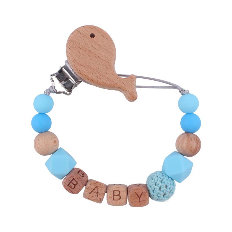 Nuevo bebé suministros de dibujos animados animal haya chupete clip calmante bebé DIY nombre chupete de silicona anti-gota cadena