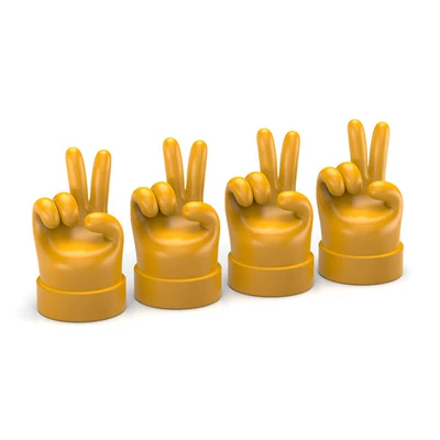 Trendy Brand Hand Gesture Tire valve - yellow-biye-gesture-4-pack-valve-cap