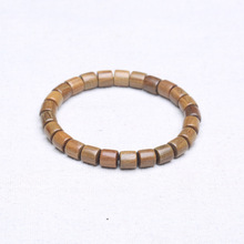 绿檀佛珠 手串 桶型8mmx8mm 竹节手链女款 金药檀 桶珠手链