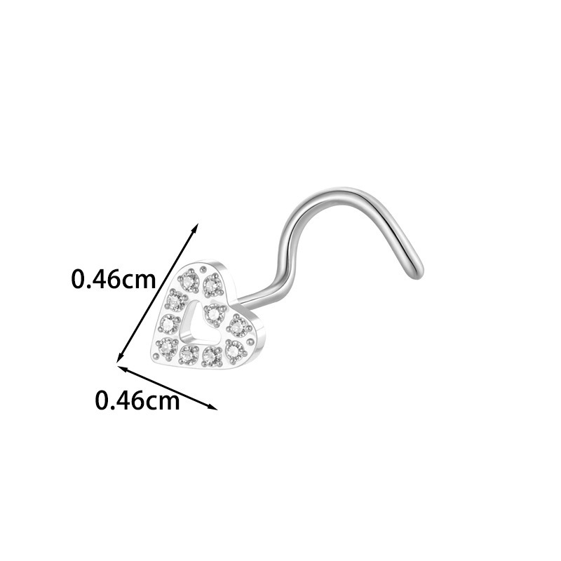 G23/F136 Titanium Allo S Rod Stud Micro Pave Zircon Hollow Heart Rose Flower European And American Nose Piercing_voghion.com