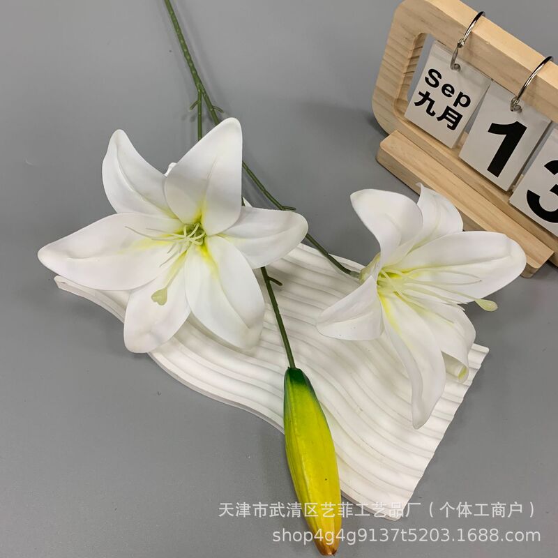 3D胶片百合带果仿真假花婚庆婚礼堂路引花材家居客厅软装摄影道具|undefined