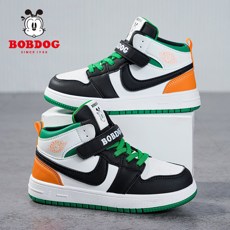 Babu Bean zapatos para niños otoño y invierno 2025 nuevo cuero impermeable zapatos de skate de alto rendimiento y zapatos deportivos de algodón para niños