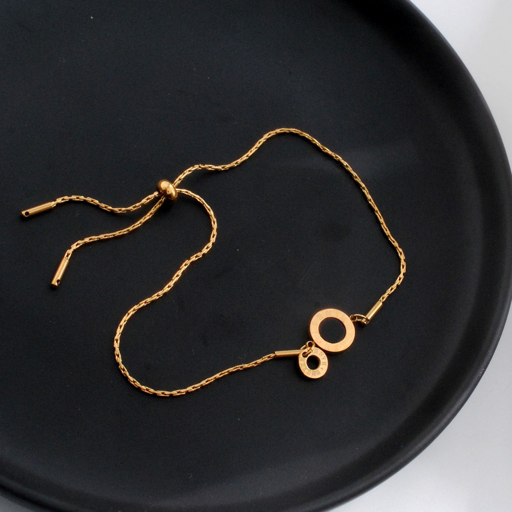 Números romanos apilados de múltiples capas pulsera femenina ins nicho diseño coreano simple personalidad estudiante novias mano joyería