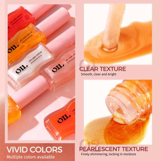 SAM SUGAR Fruit Honey Essence Lip Oil zirun Desalted Lip Pattern Lip Honey Transparent Pearlescent Lip Glaze