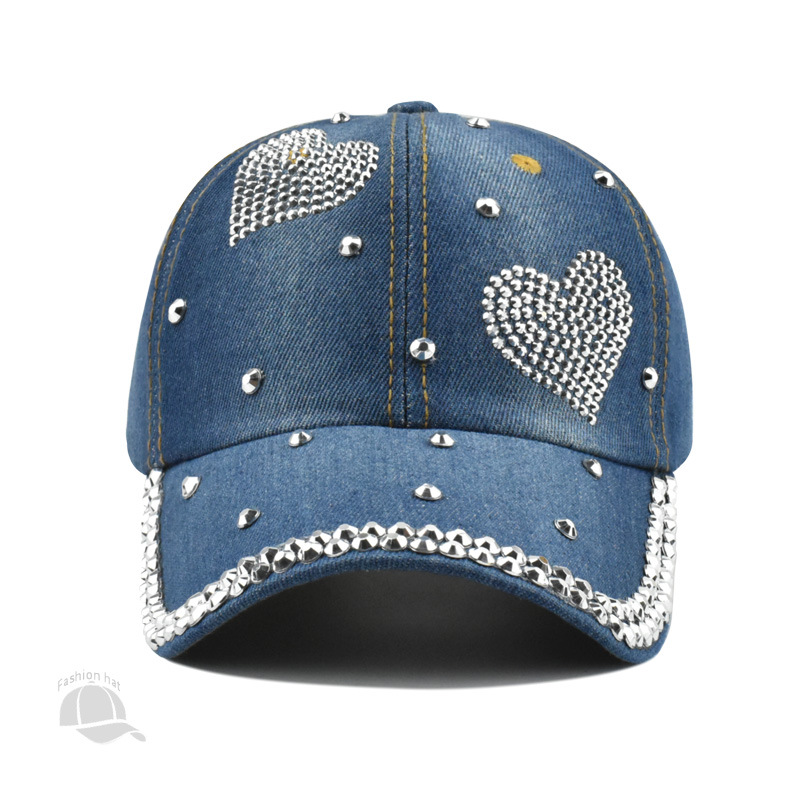 Women's Lady Simple Style Star Rhinestone Curved Eaves Baseball Cap display picture 12