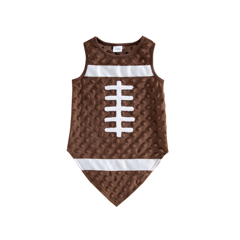 Holiday Quirky Rugby-Shaped Vest for Infants and Toddlers, Cute Baby Party Outfit, Dropshipping Available