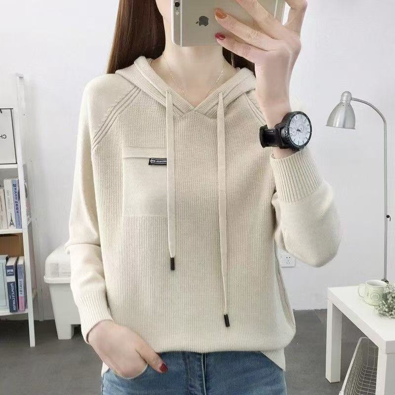 2025 Spring and Autumn New Style Hooded Sweater Women's Fashionable Loose Sweater Bottoming Shirt Top Women 2025 Spring and Autumn New Style Hooded Sweater Women's Fashionable Loose Sweater Bottoming Shirt Top Women
