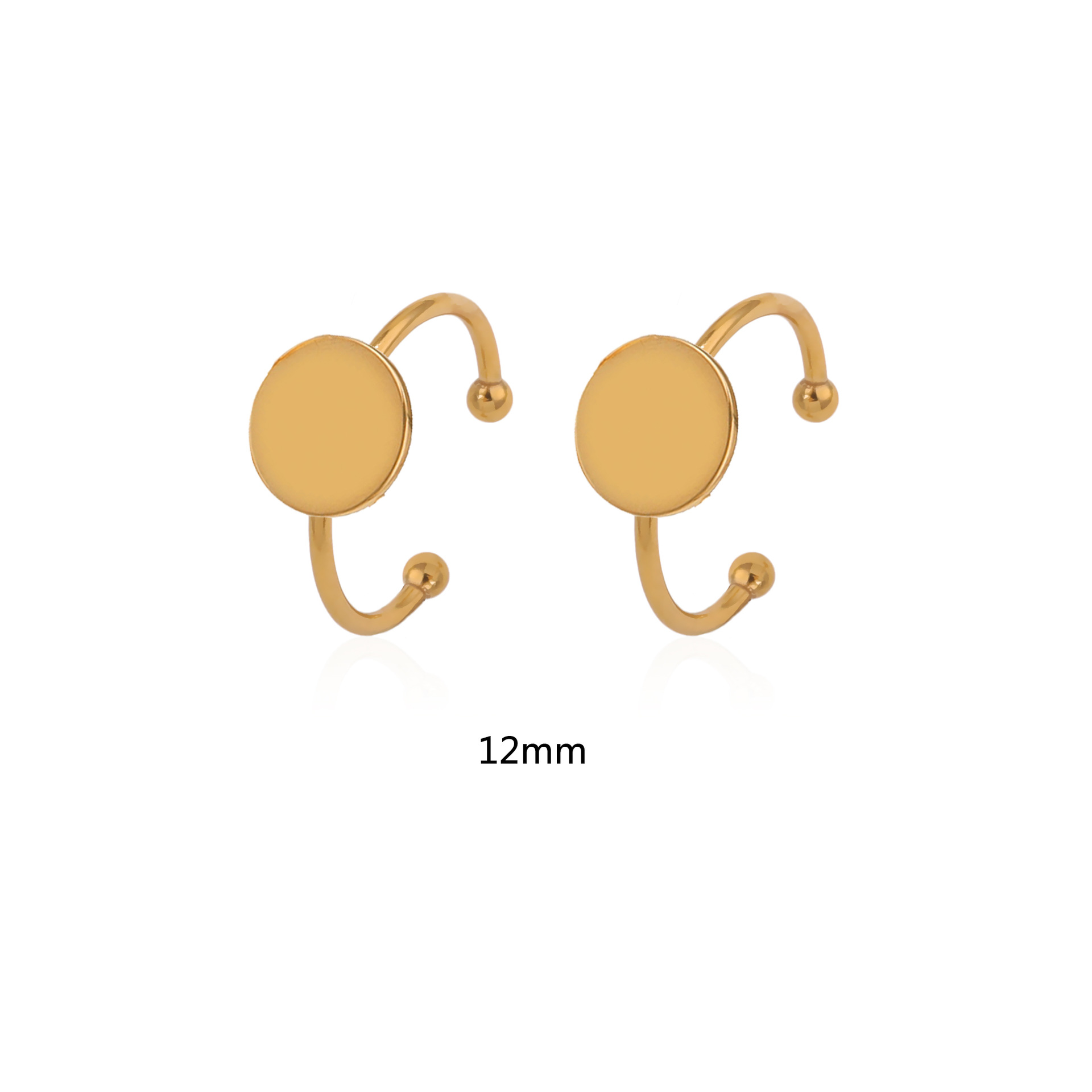 Acero inoxidable color-preservación pulido anillo titular DIY anillo plano anillo superficie horno oro incrustaciones perla apertura anillo titular Accesorios