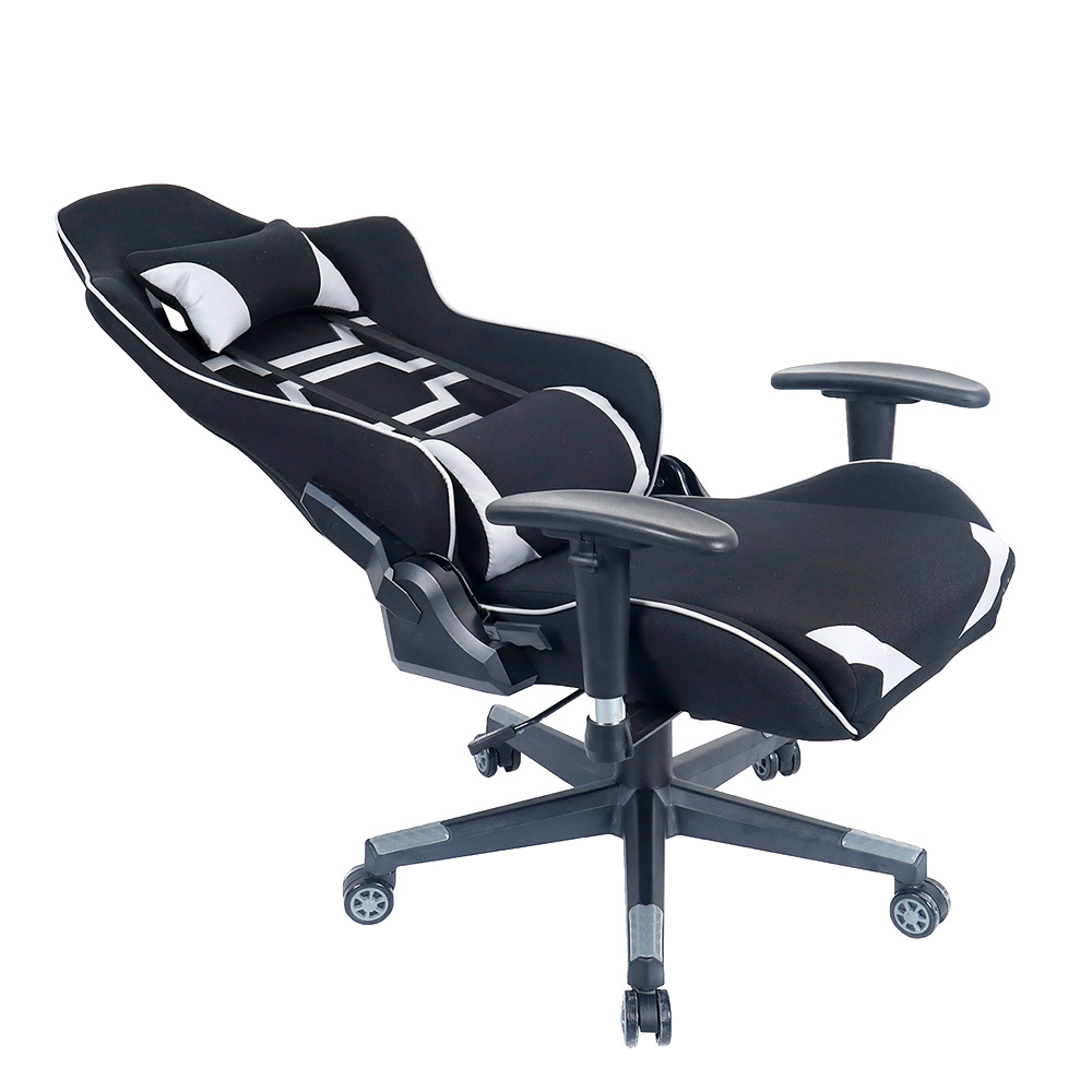 Silla ergonómica de los e-deportes de la barra de Internet Silla de tela del juego del recliner gris negro del jugador de la Oficina 7283