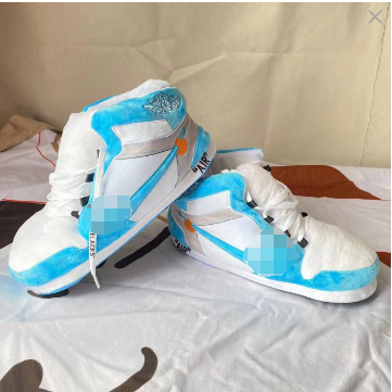 Tiktok mismo estilo parodia zapatos de grasa Coco pareja Zapatillas de algodón volver al futuro casa piso Kang hebilla 1 zapatos de algodón