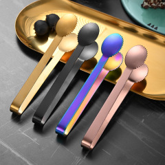 Thickened, Burr-Free 304 Stainless Steel Sugar Tongs, Electroplated Rose Gold Color with Teeth – Ideal for Ice Cubes and Ice Buckets