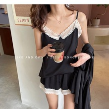 清仓特价 睡衣女夏性感蕾丝花边V领吊带短裤宽松凉凉家居服套装