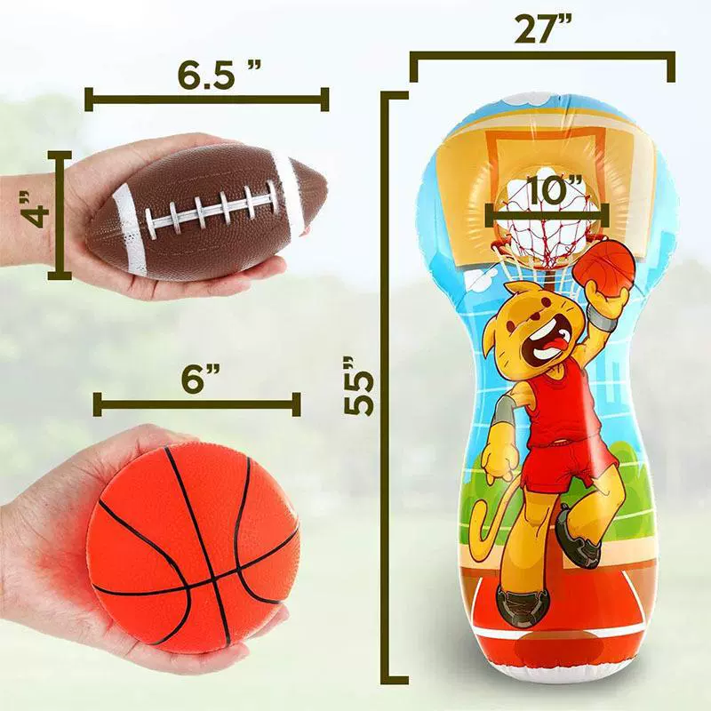 Трансграничный Новый ПВХ надувной стакан на открытом воздухе дети бросают регби стакан игрушка футбол теннисная коробка
