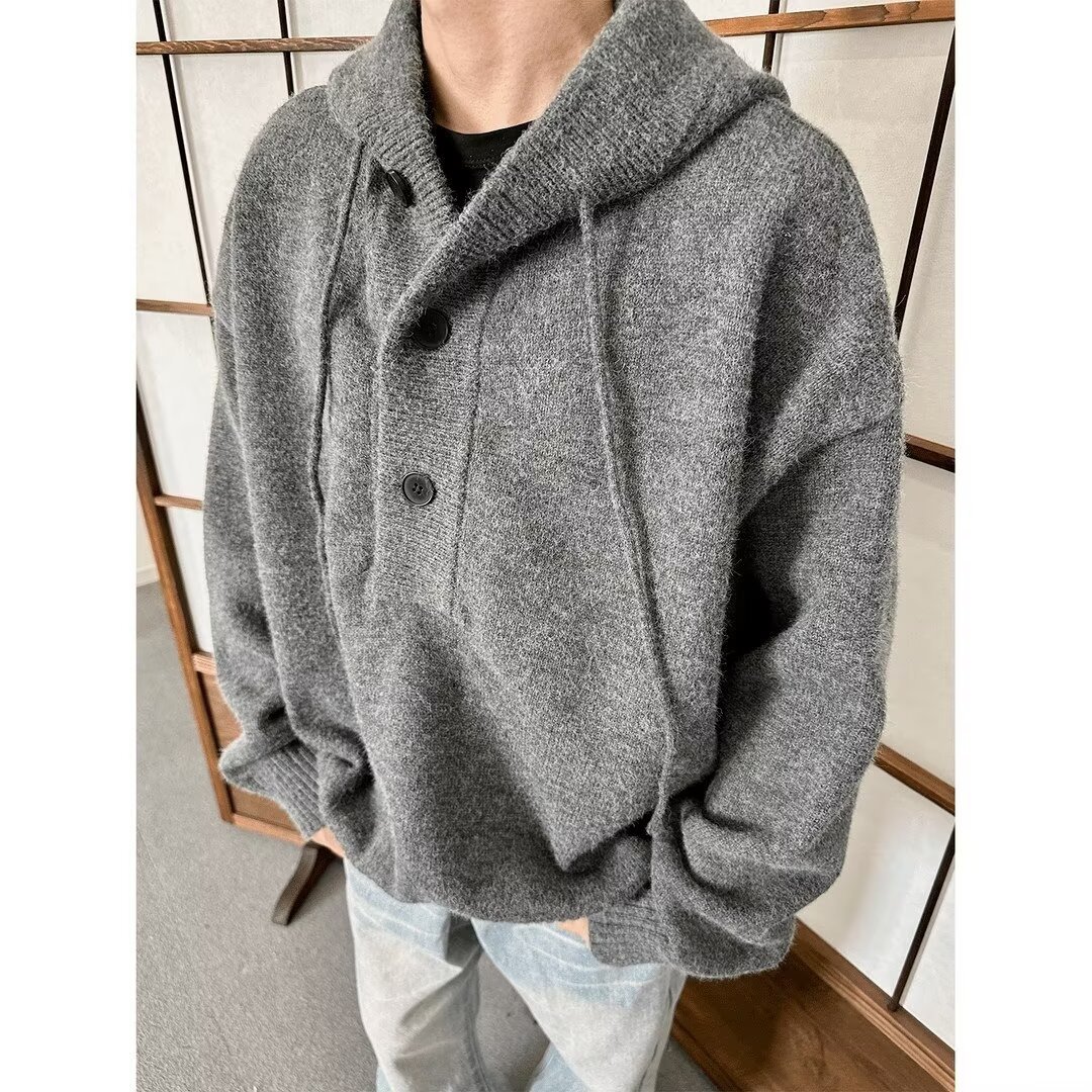 Inspired Oversized Hooded Sweater – Minimalist Unisex Knit Pullover (M-3XL, Soft & Warm Casual Wear For Men & Women)_viptrois.com