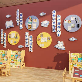 毛毡板墙贴图书角阅读区布置装饰阅览室绘本馆墙面环创班级文化墙