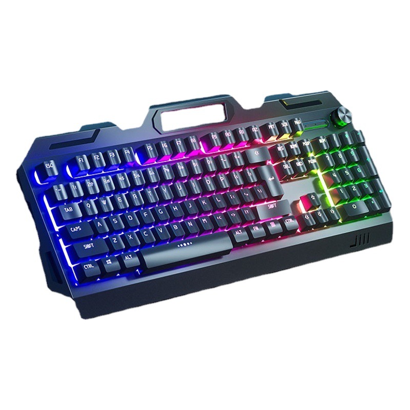 Teclado luminoso con cable, ratón, juego de auriculares, sensación mecánica elevada, teclas punk para ordenador de escritorio y portátil