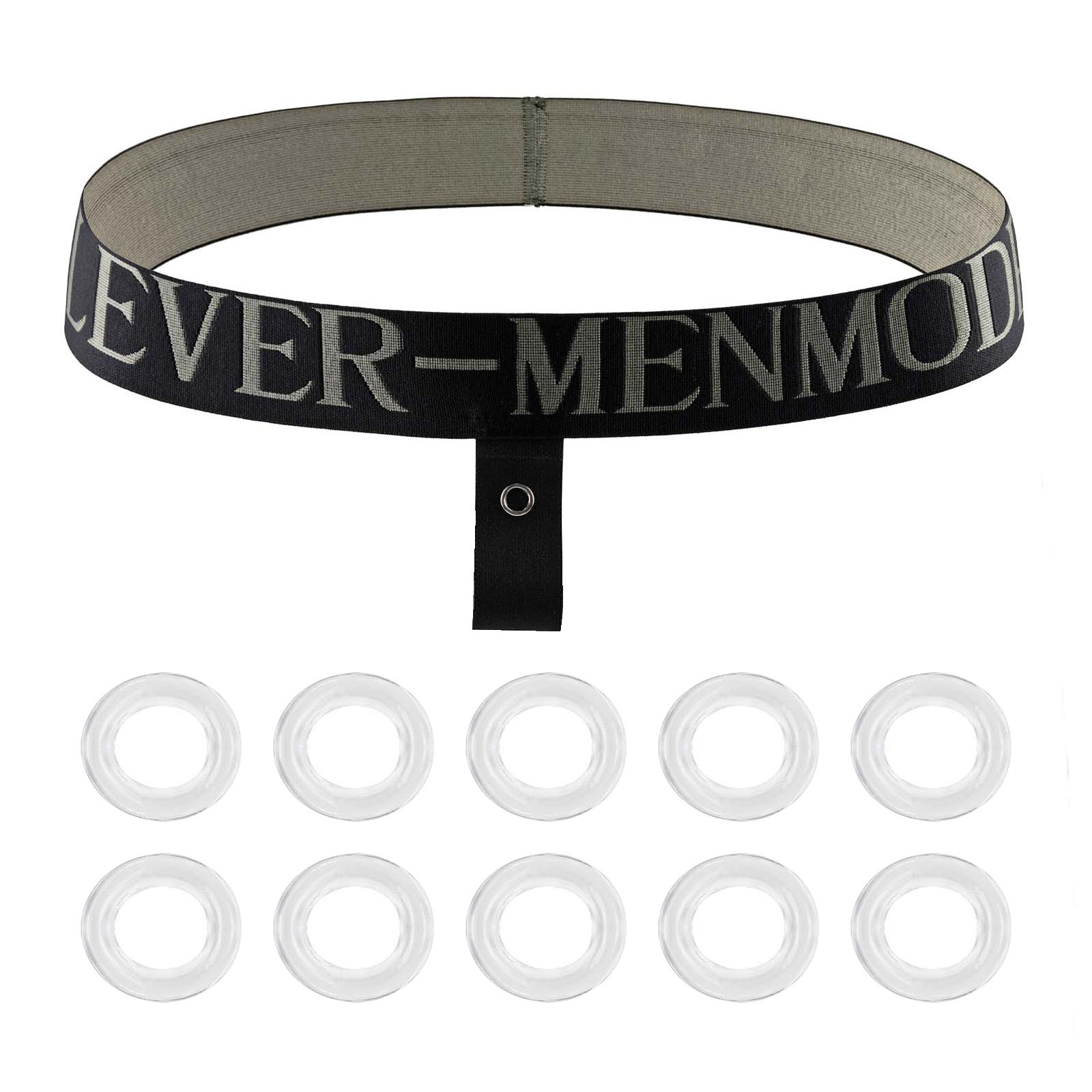 CLEVER-MENMODE男士性感可拆卸提型吊環內褲柔軟硅膠環一字褲組合