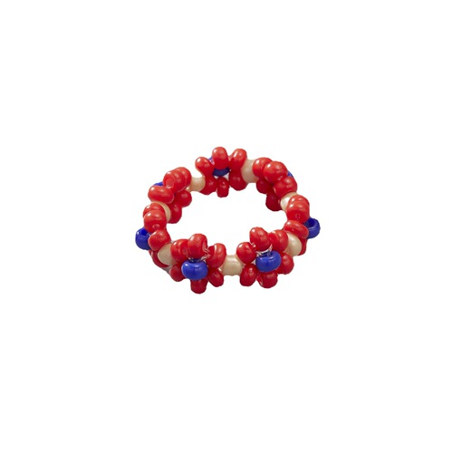 Manufacturer Hyuna style handmade rice bead flower ring Japanese and Korean same style ring colorful braided small flower index finger for women