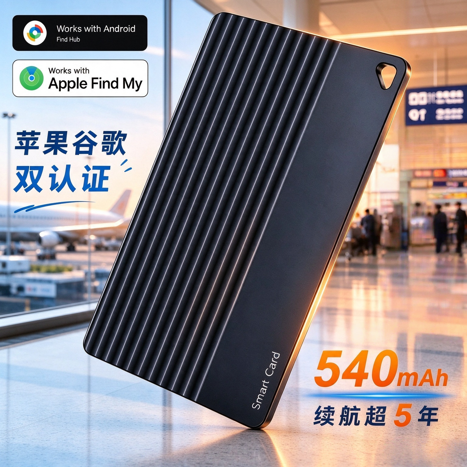 双系统条纹卡片定位器超长待机钱包卡包无线查找器兼容iOS&安卓