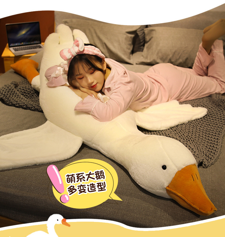 Cross-border simulation big white goose doll Big Goose plush toy children's comfort Big Goose Pillow animal doll wholesale