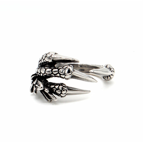 R0559-NK01 Wholesale Fashion Accessories, Unique Retro Punk Dragon Claw Men's Titanium Steel Ring