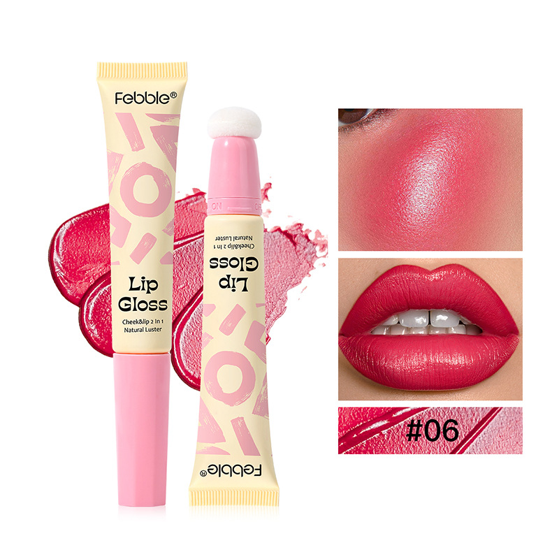 USHAS Europa y América Punto transfronterizo Esponja Cabeza Brillo de labios Taza impermeable y antiadherente Lápiz labial líquido hidratante FBC023 image 12