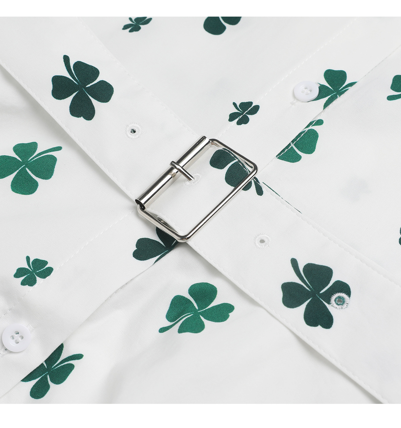Đầm maxi nữ thắt eo in họa tiết hoa, tay ngắn cổ bẻ, chất cotton thoáng mát — màu trắng chi tiết 20