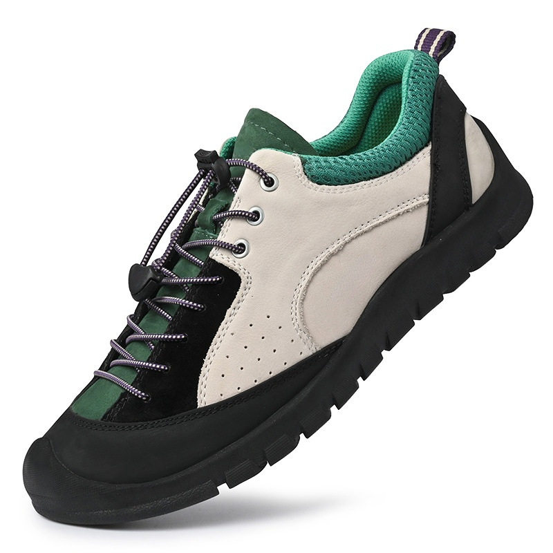 Giày sneaker nữ cổ thấp da lộn mờ phong cách retro đế dày buộc dây — 3679 kaki, 3679 màu hồng, 3679m Trắng và Xanh, 3679m màu trắng và xanh lá cây
