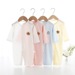Summer Baby Air Conditioning Clothes Thin Breathable Newborn Hairy Crawl Suit Bamboo Fiber 0-12 Months Baby Onesie 