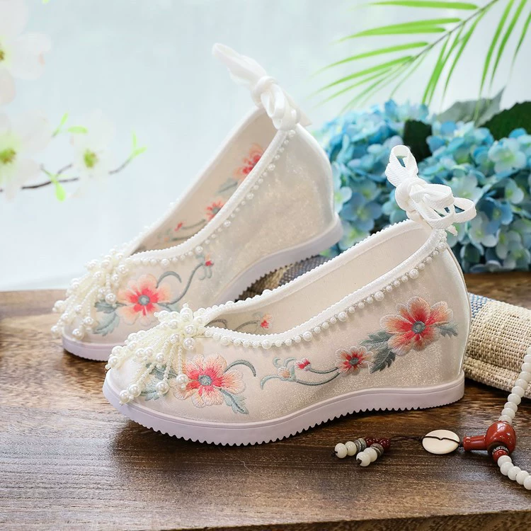 Новые туфли ханьфу (Zhirui) обувь для увеличения внутреннего роста, антикварная Студенческая Женская одиночная обувь, Тканевая обувь, старинная модельная обувь, танцевальная обувь