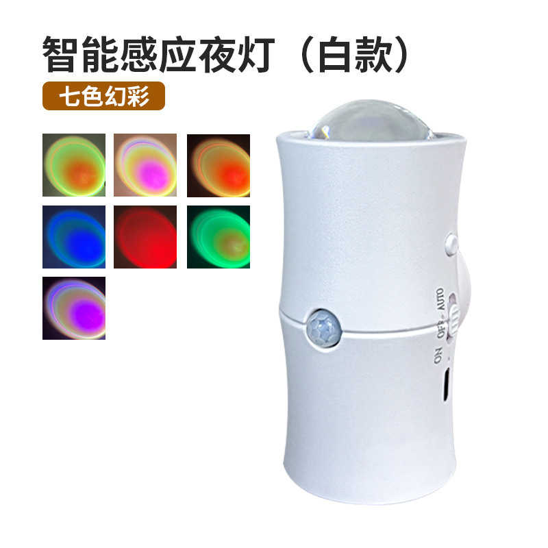 无线智能人体感应灯家用过道LED小夜灯自动声控光楼梯壁灯usb充电|undefined