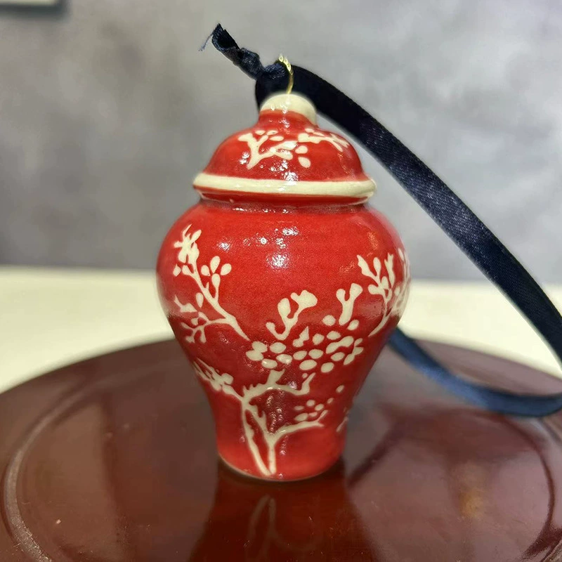 Фарфоровые украшения Jingdezhen рождественская ярмарка украшение ёлки украшение автомобиля голубая и белая фарфор украшения керамическая молодая генеральная банка ветровой колокол