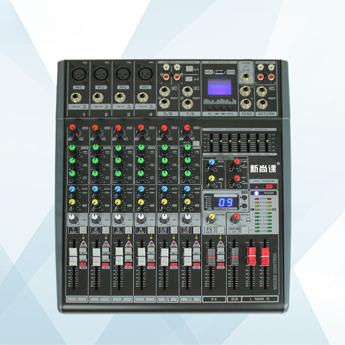 Mezclador profesional sin envío 8 12 dos grupos con dispositivo de efecto Bluetooth USB KTV reverberación espectáculo escenario