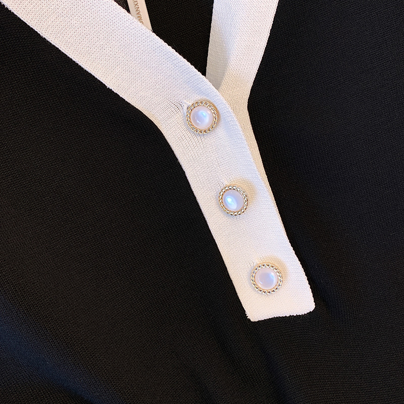 Vêtements pour femmes robe col rond tricotée en soie glacée jupe d'été mi-longue slim mm 200/300 livres_voghion.com