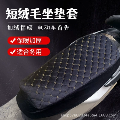Electric car cushion thickened and fleece-lined motorcycle seat cover