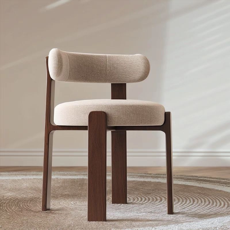 Medieval Style Dining Chair, Solid Wood Dining Chair, New Designer High-End Modern Chair for Home Use, Simple Nordic French Style Backrest Chair