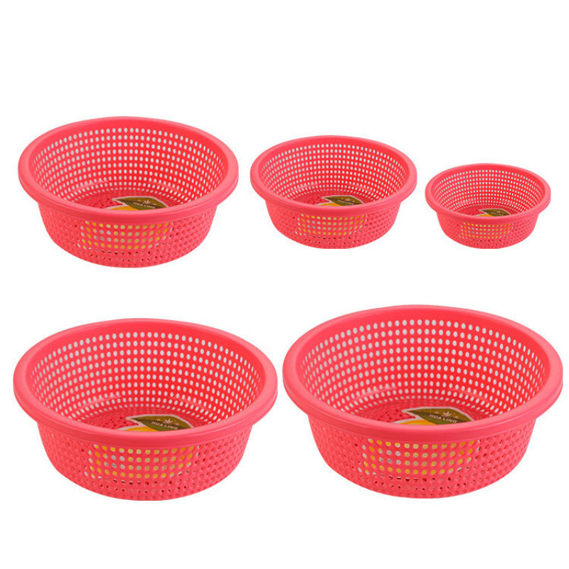 プラスチック排水バスケットキッチン肥厚大型新しい野菜洗濯バスケット家庭用フルーツボウルラウンドフルーツ耐久性|undefined