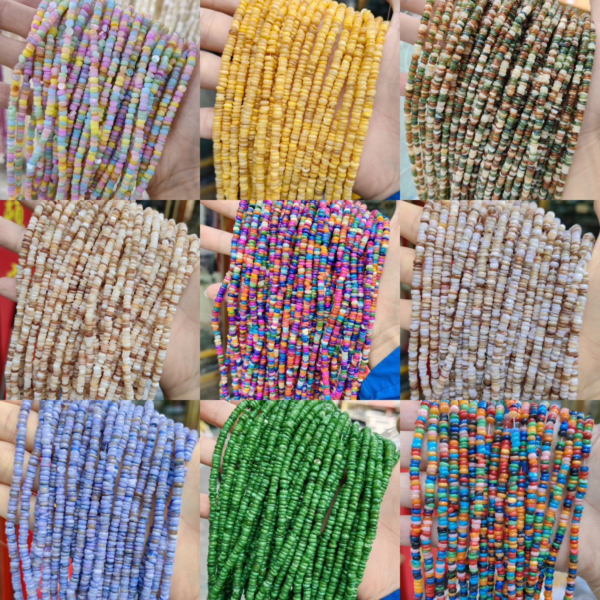 Ventas transfronterizas de conchas naturales 3mm4mm5mm mesoporo disco perlas espaciadoras semiacabadas accesorios de joyería diy