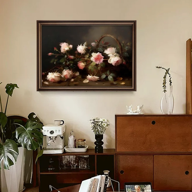 Floral Decorative Painting for Living Room and Entryway, High-End Oil Painting Wall Art, "Shunfeng Blossom" Atmosphere Picture Frame, Modern Wholesale