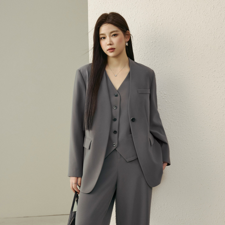 Xianlixiu 大きいサイズの婦人服ファッショナブルな都会的なモダンな気質知的通勤スリーピーススーツファット mm2024 秋の新スタイル|undefined