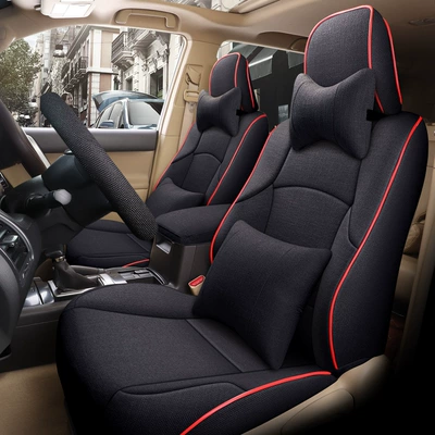 Modelə uyğun (Original) oturacaq örtükləri: car seat cushion - black-red-silk-deluxe-edition-2011-2024-five-seats-2-row5-seats-model-only