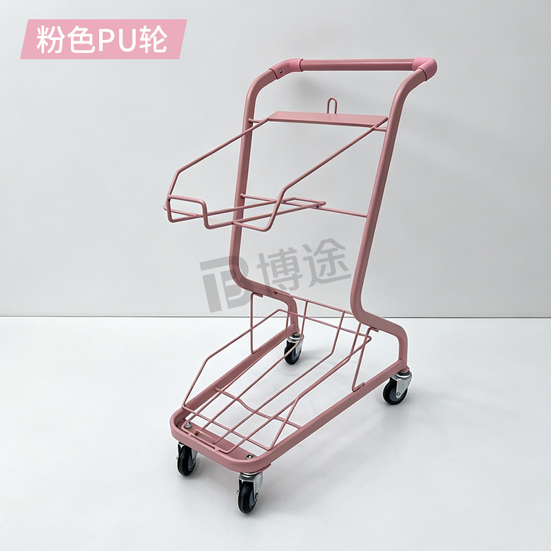 Carrito de Compra Doble de Acero para Adultos para Tiendas y Centros Comerciales