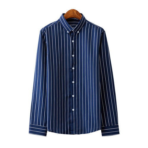Silk Image Men's Striped Long-Sleeve Trendy Shirt Men's Collar Shirt 228-1013-P18