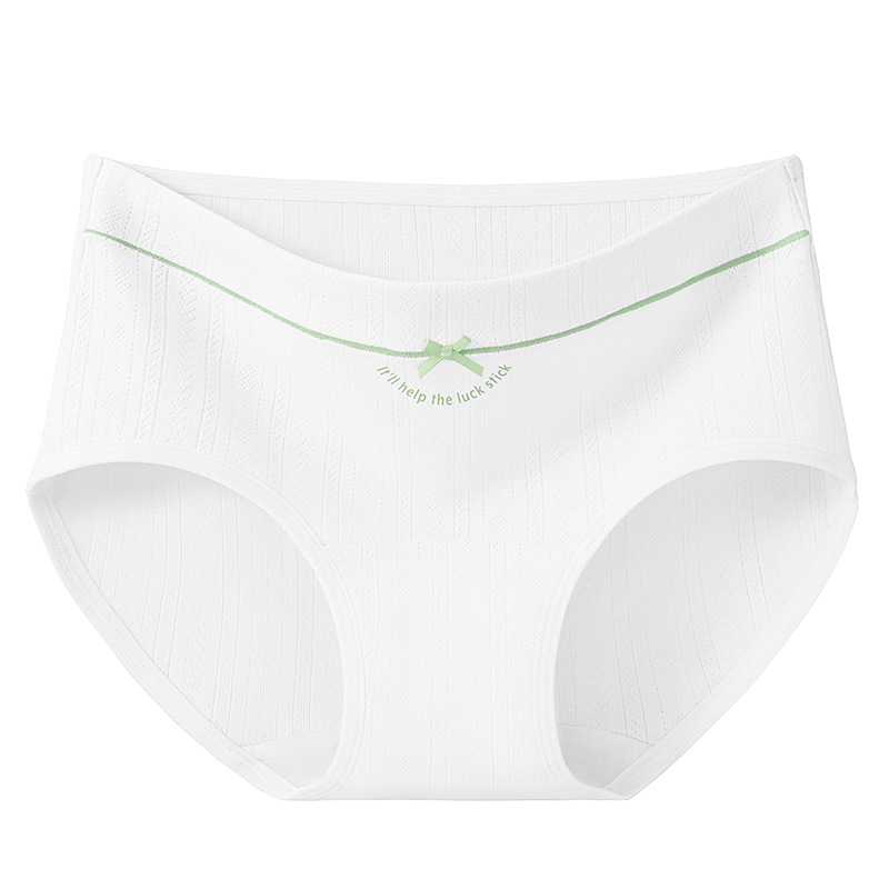 Ropa interior de algodón puro entrepierna antibacteriana entrepierna larga cintura media sin costuras Clase A algodón en bruto suave y transpirable bolsa tridimensional cadera ropa interior de mujer