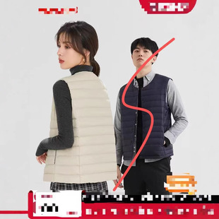 U family new high-grade light thin short crew neck V-neck down jacket women's vest vest liner waistcoat