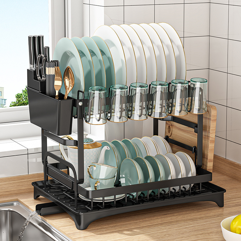 Cross-border exclusive kitchen storage rack, bowl and plate storage rack, draining rack, household multi-purpose bowl and chopsticks draining rack