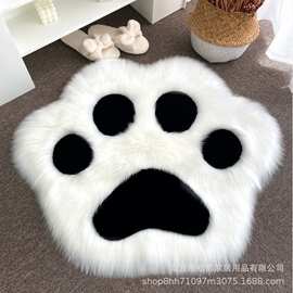 卡通猫爪地毯动漫毛绒地垫冬季儿童房卧室毯茶几垫长毛绒可机洗